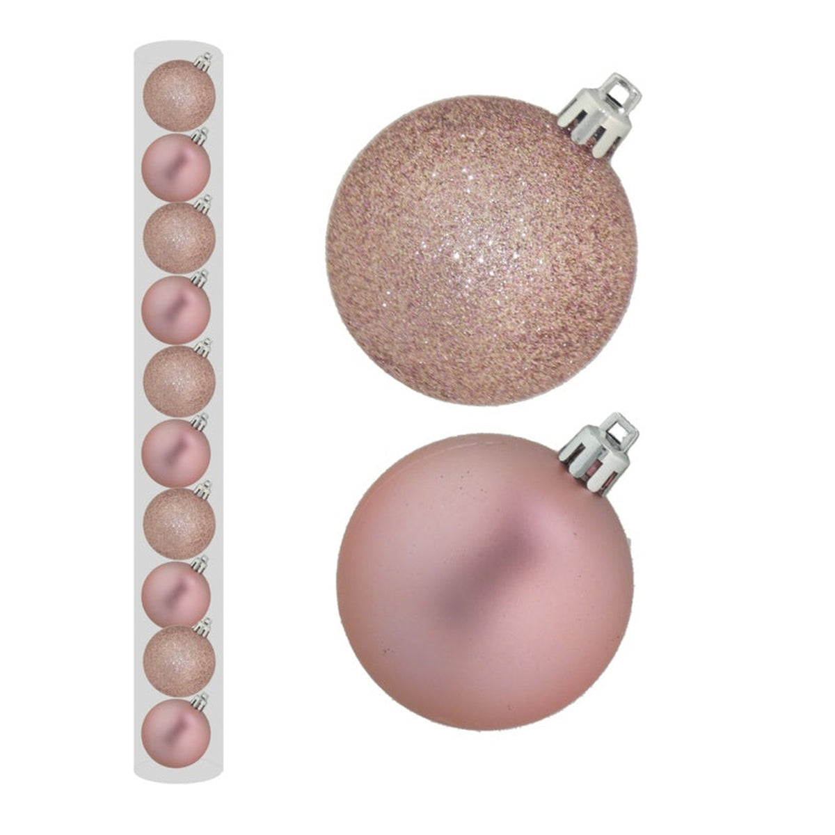 Baubles Pack 10 - 6cm Peach