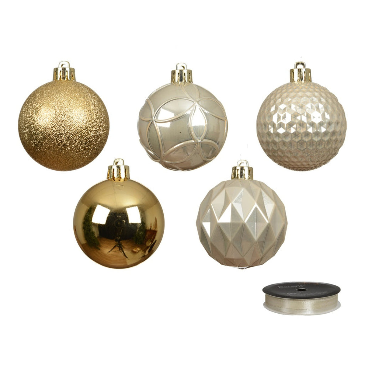 Baubles Pack 37 - 6cm Gold, view 2