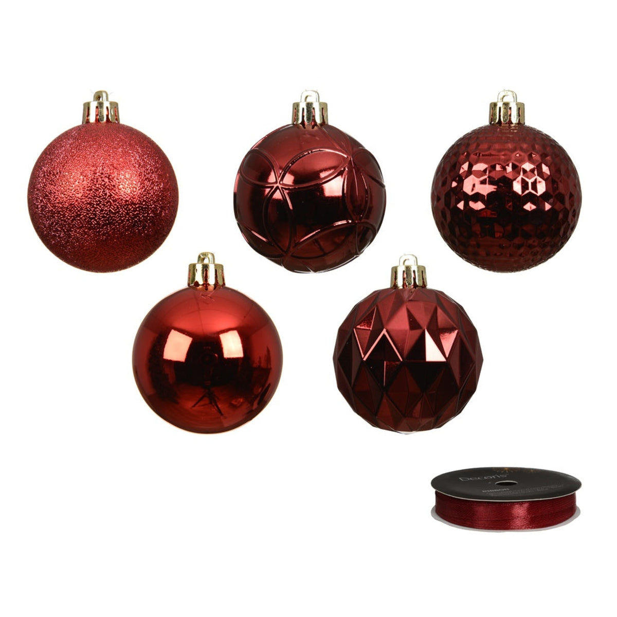 Baubles Pack 37 - 6cm Red, view 2