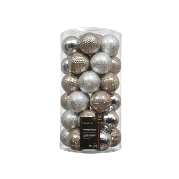 Baubles Pack 37 - 6cm Silver