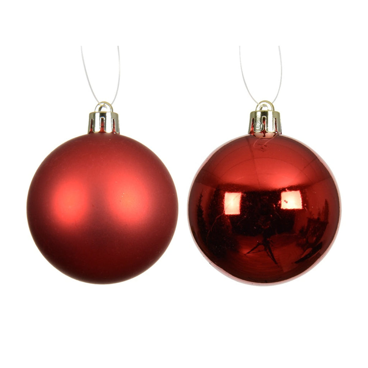 Baubles Polystyrene Christmas Red Pack 4 - 10cm Assorted, view 2