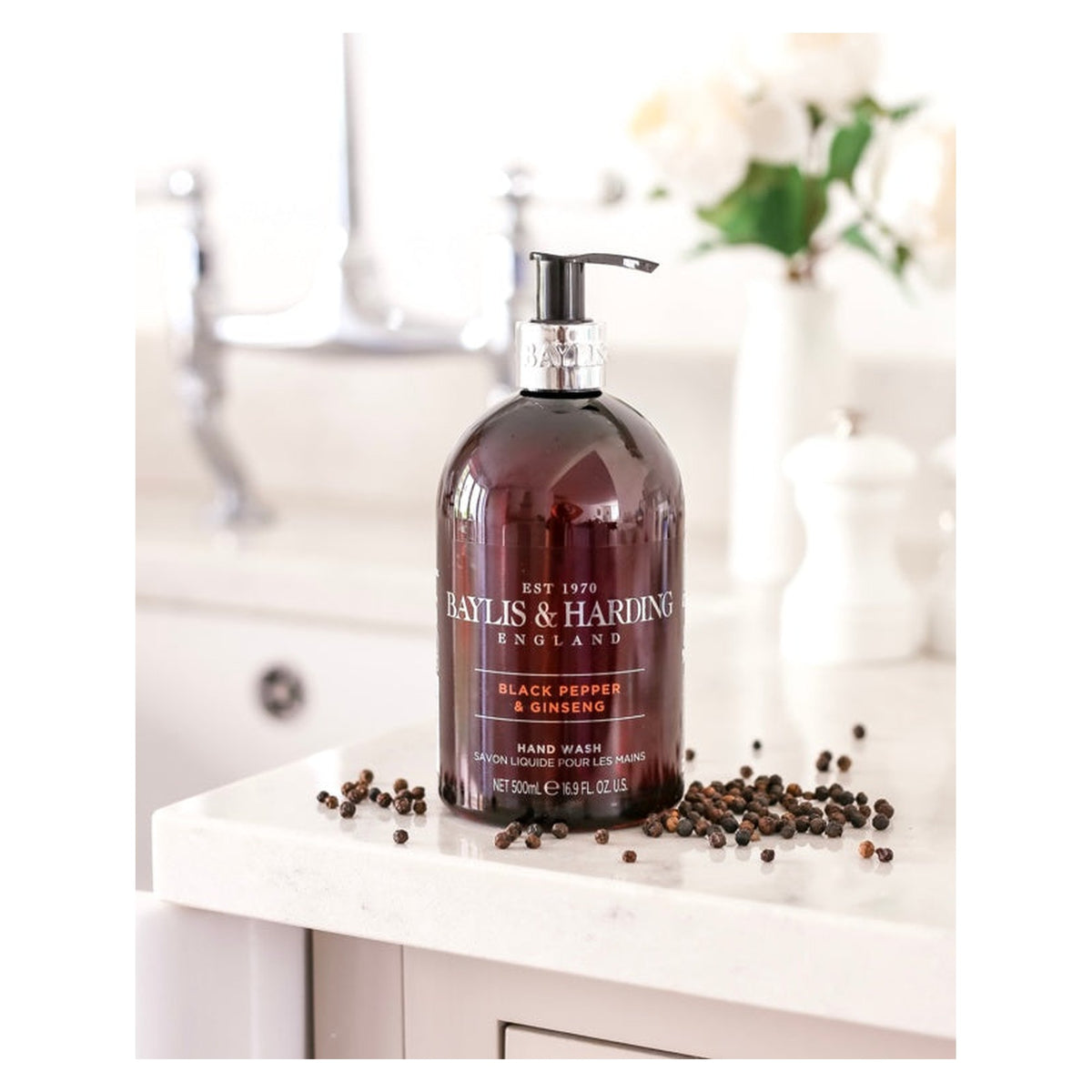 Baylis & Harding Black Pepper and Ginseng hand wash 500ml, view 2