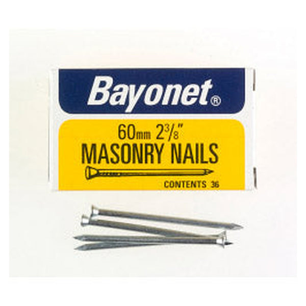 Box of 36 zinc plated 60mm masonry nails