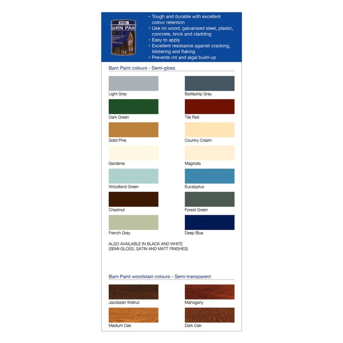 Bedec Satin Barn Paint 5L tin in Black, view 2