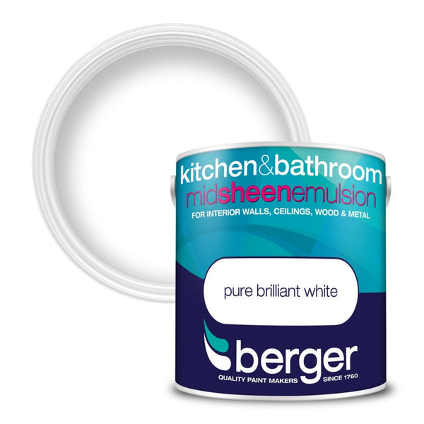 Berger Kitchen and Bathroom Mid Sheen 2.5L white