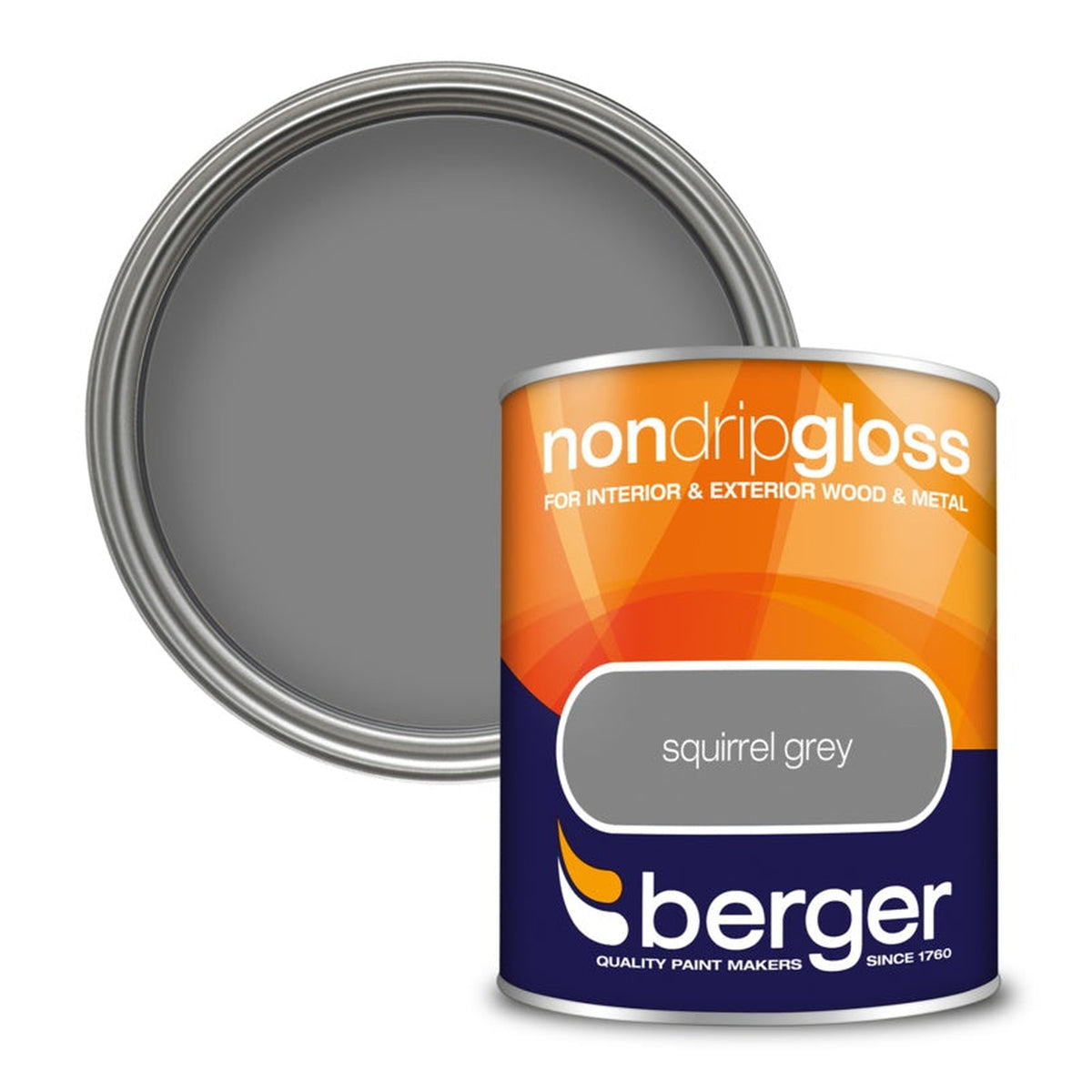 Berger Non Drip Gloss Squirrel Grey 750ml tin