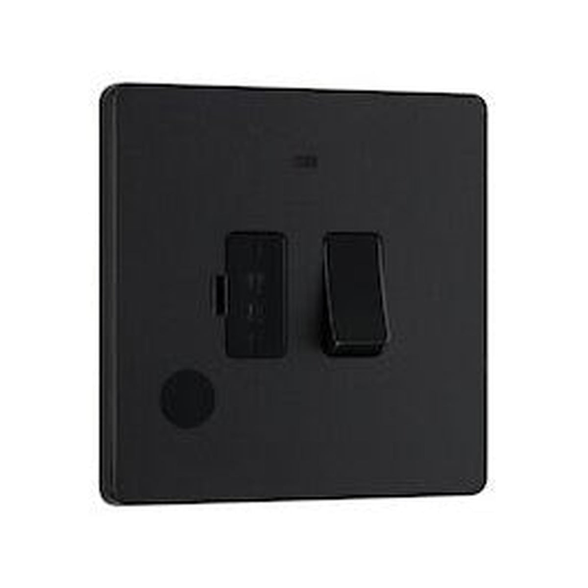 BG matt black 13A switched fused spur with LED
