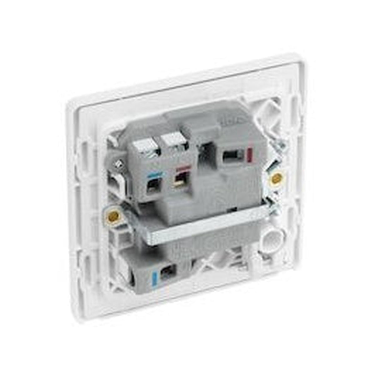BG pearlescent white 13A switched fused spur with LED, view 2