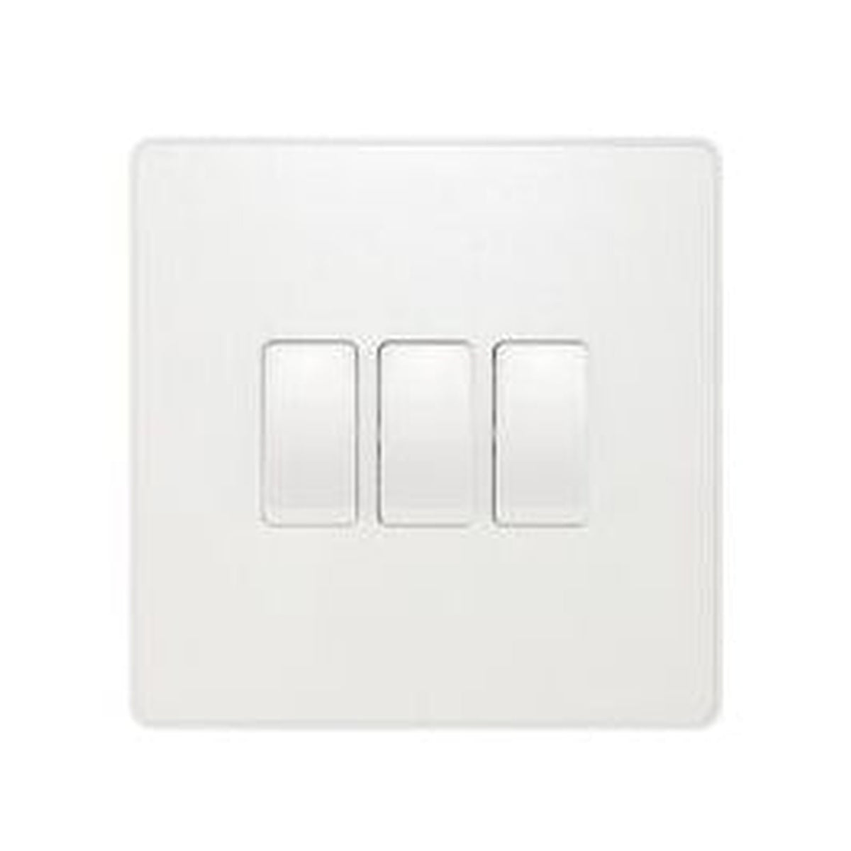 BG 3 gang 2 way plastic switch in pearlescent white