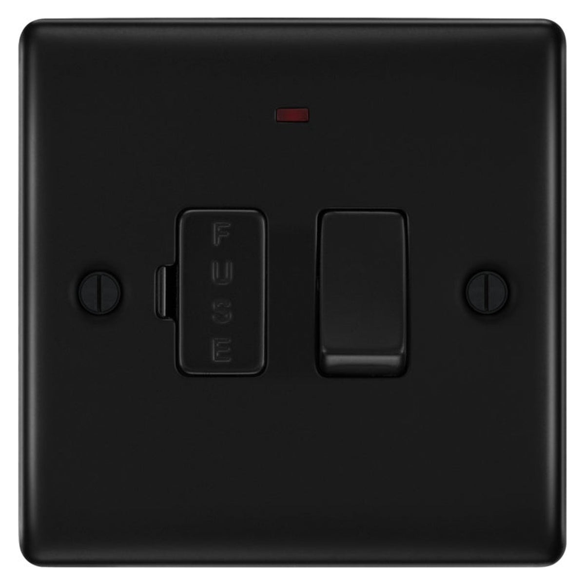 BG matt black 13A switched fused connection unit, view 2