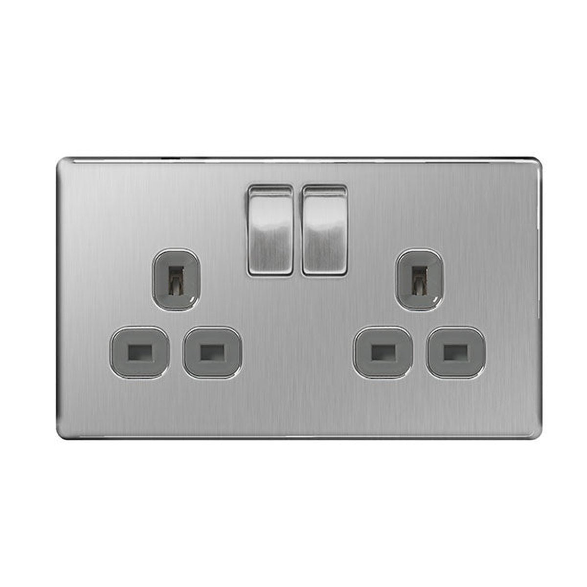 BG 2 gang 13A double pole switched socket