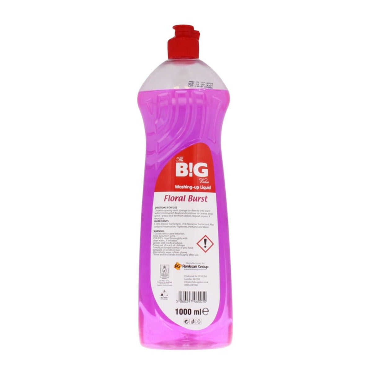 BG Floral Burst washing up liquid 1L bottle, view 2