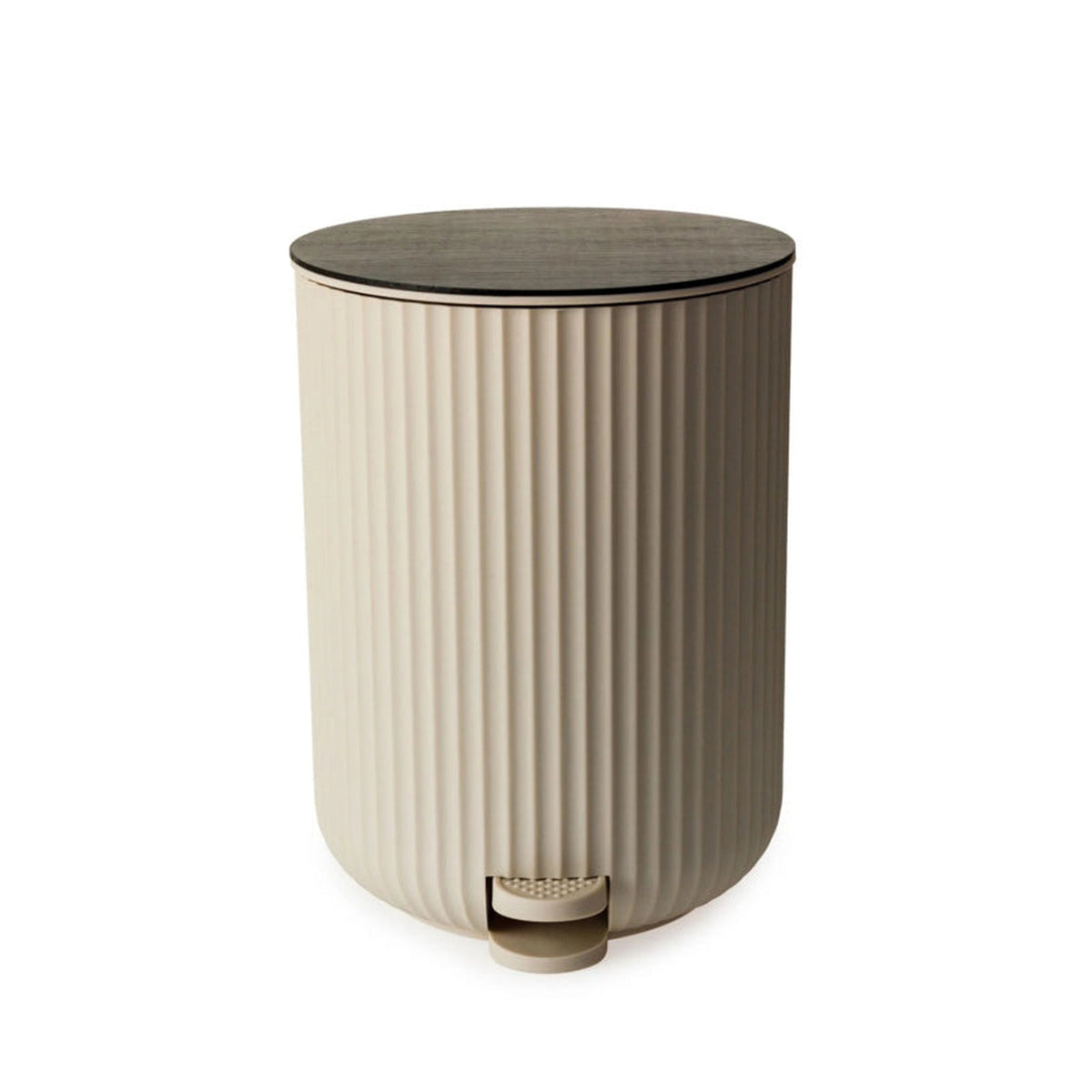 Blue Canyon Berkeley 4.5L almond pedal bin with bamboo lid