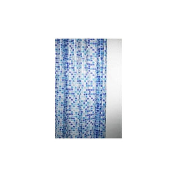 Blue Canyon mosaic blue PEVA shower curtain 180 x 180cm