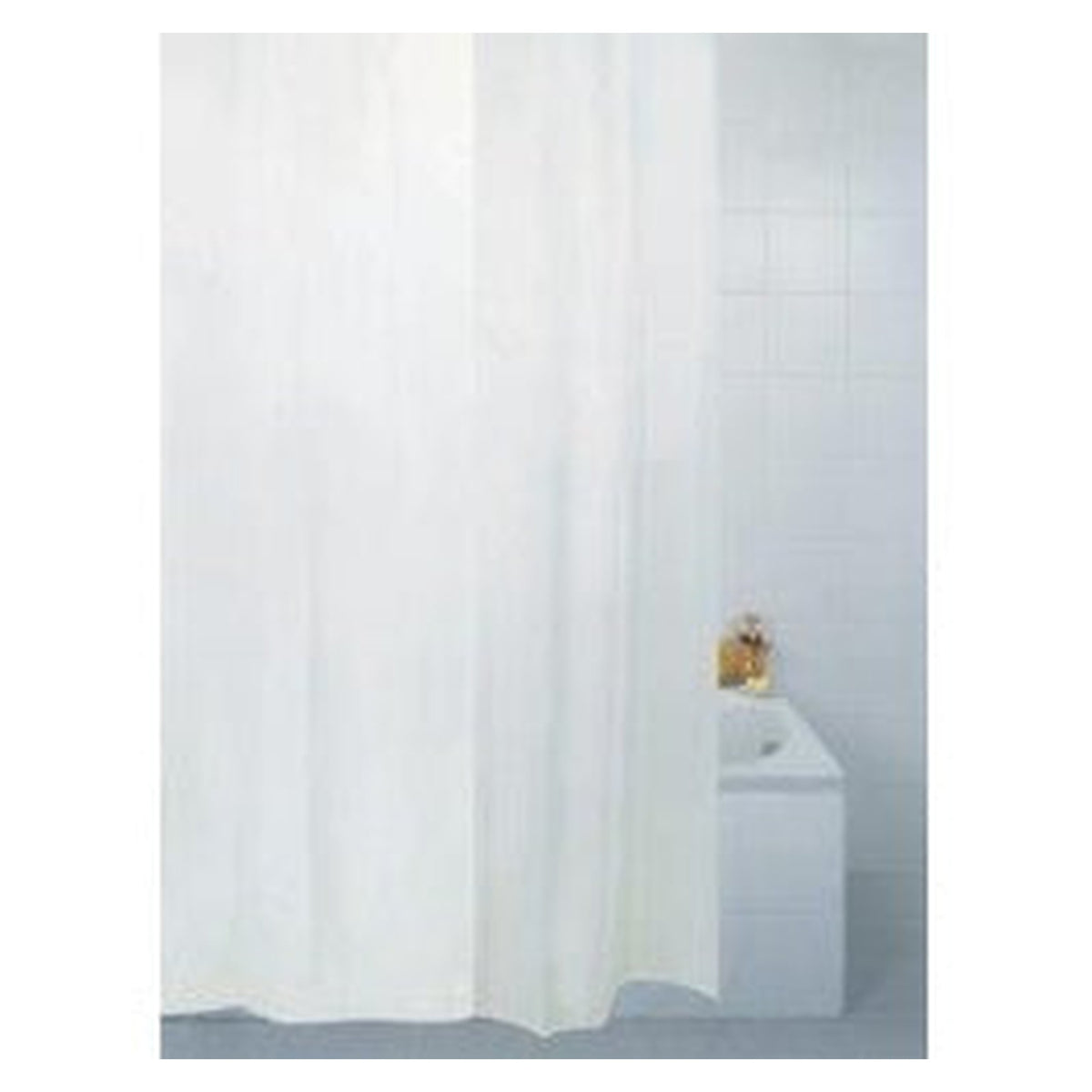 Blue Canyon plain white shower curtain