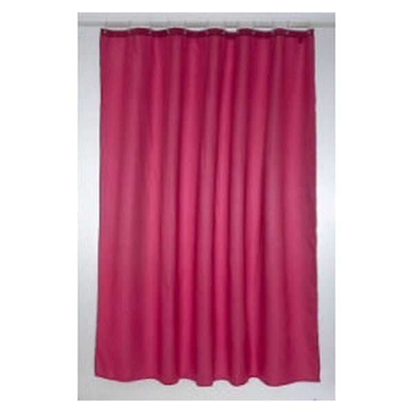 Blue Canyon plain white polyester shower curtain with hooks