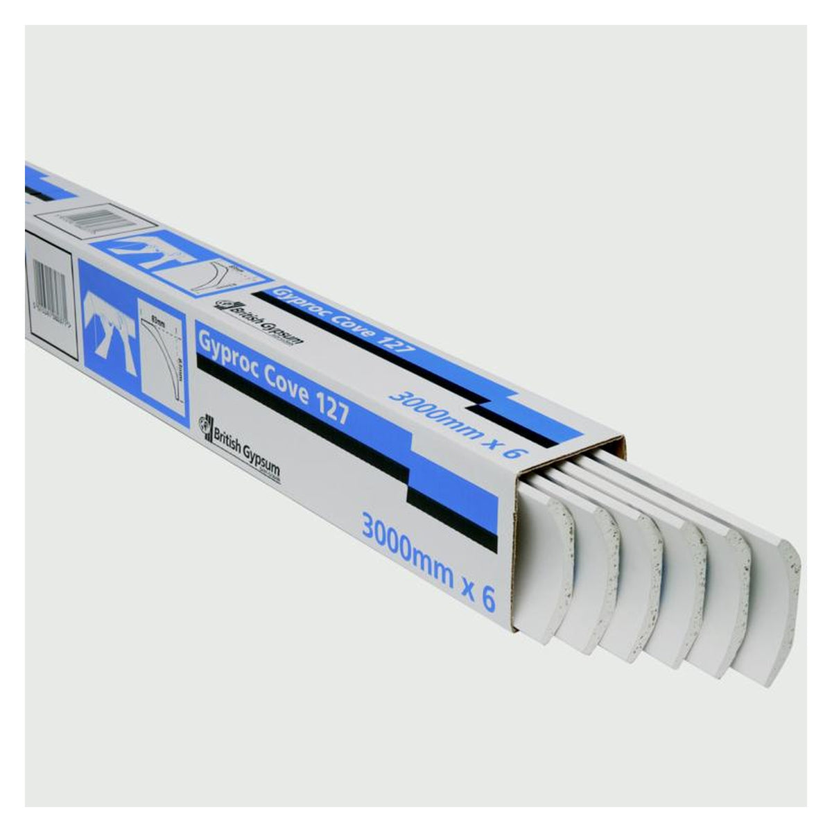 Pack of six Blue Hawk Gyproc 127mm coving lengths