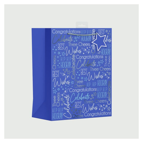 Blue Text Gift Bag - Large