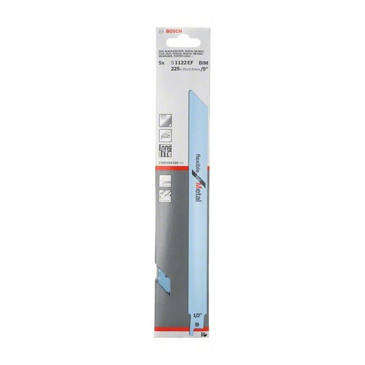 Bosch S1122EF flexible for metal sabre saw blades, pack of 5