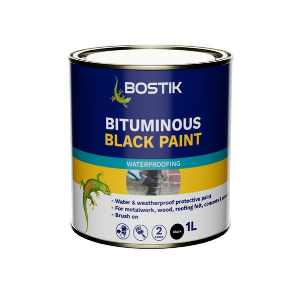 Bostik bituminous black paint 1 litre