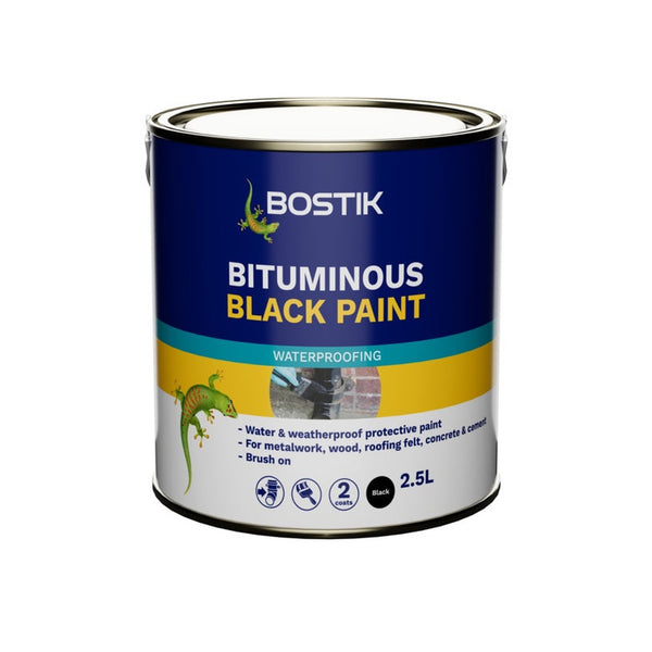 Bostik bituminous black paint 2.5L tin