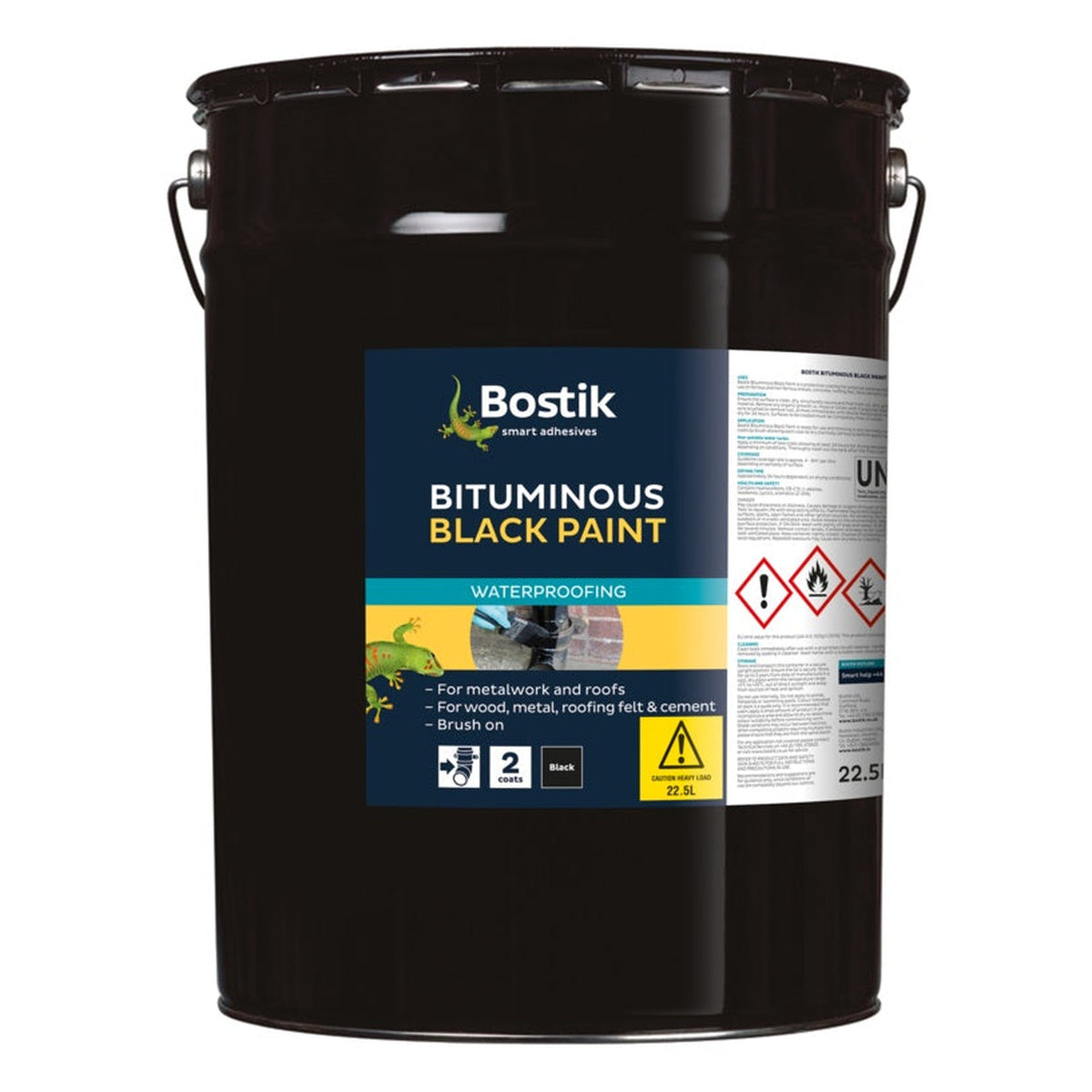 Bostik bituminous black paint 22.5L container