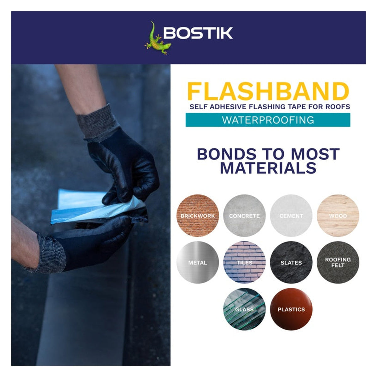Bostik Flashband Original grey flashing tape 10m x 150mm, view 3