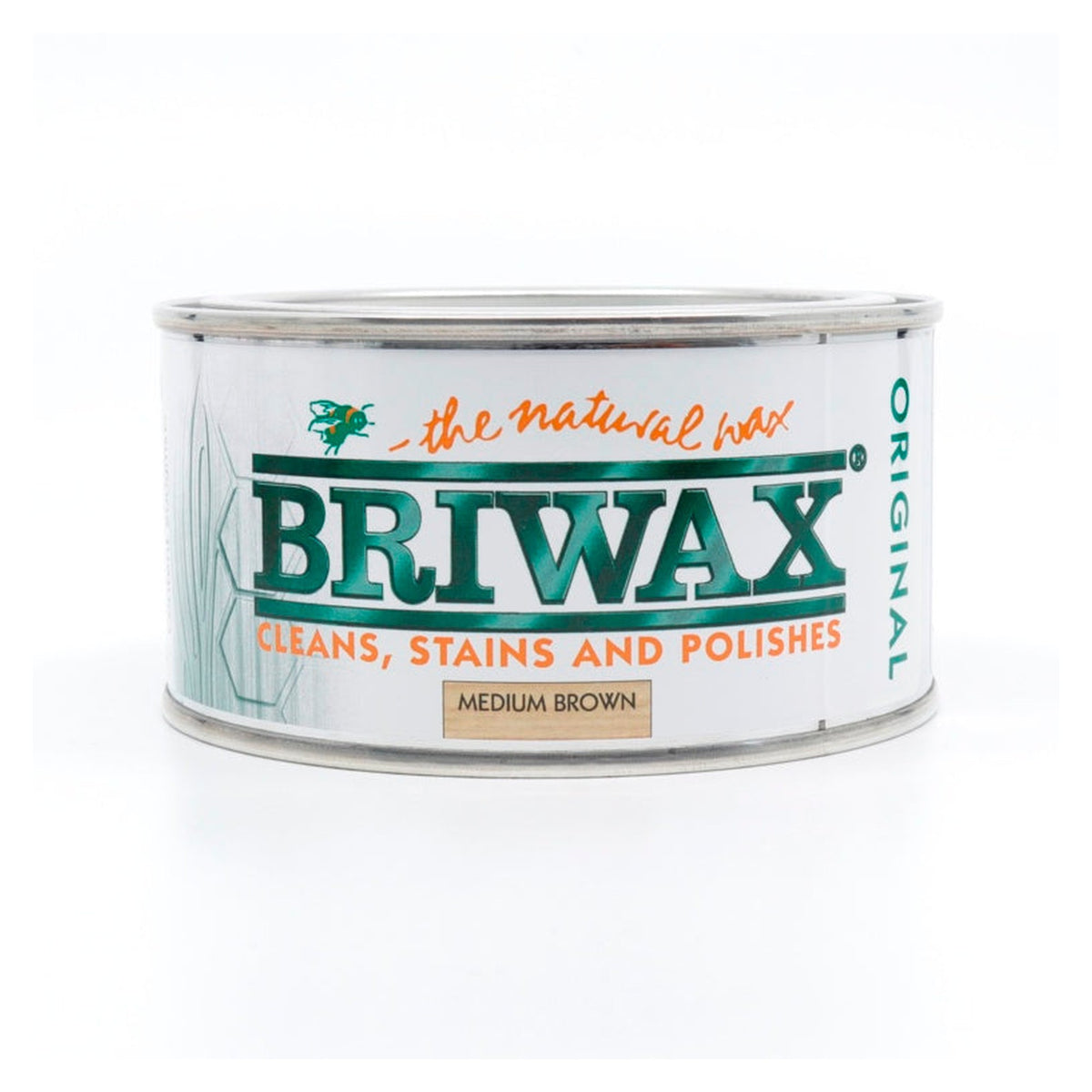 Briwax Original wax polish 200g tin in medium brown