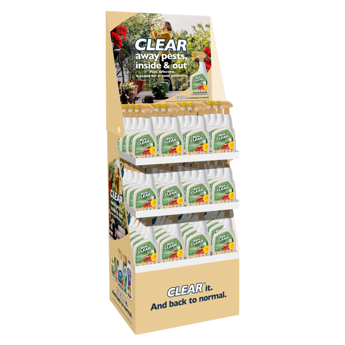 BugClear Fruit & Veg Ultra spray display unit