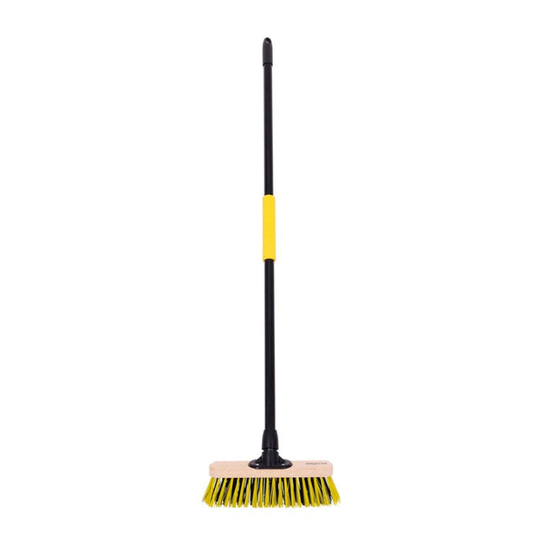 Bulldozer 11 inch stiff PVC broom with handle