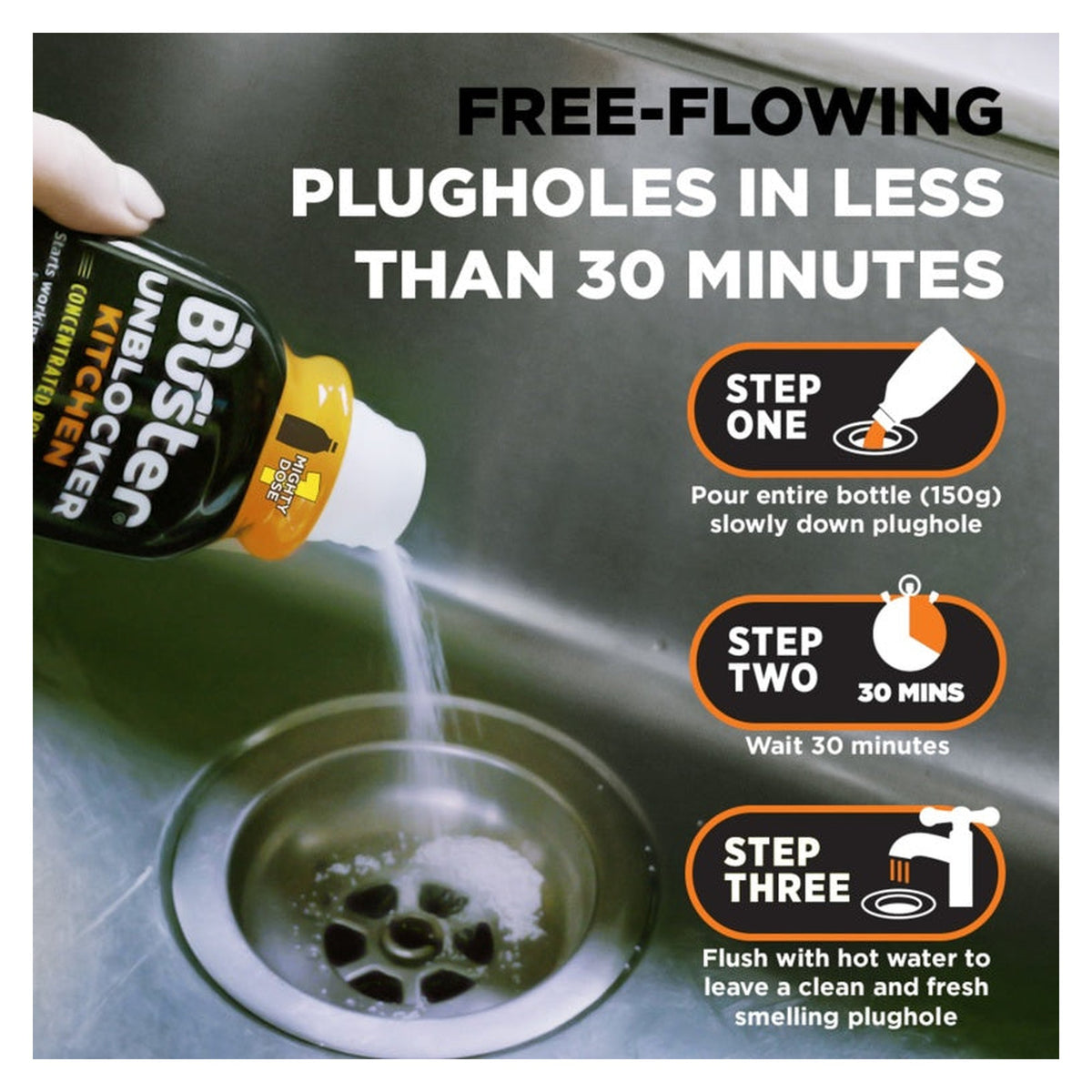 Buster kitchen plughole unblocker 150g, view 2