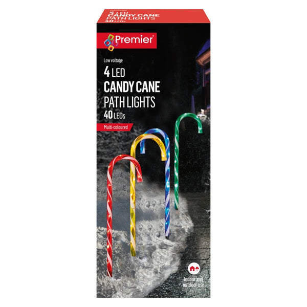 Candy Cane Path Light Multi Pk4 - 62cm