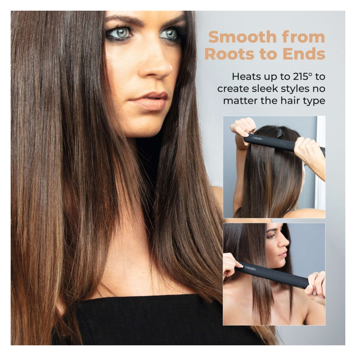 Carmen Noir 11 black hair straightener, view 3