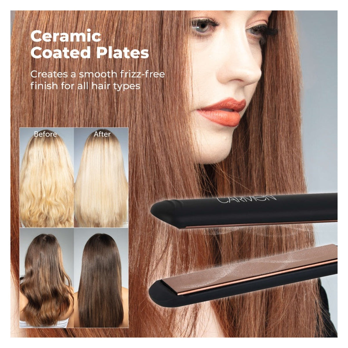 Carmen Noir 11 black hair straightener, view 4