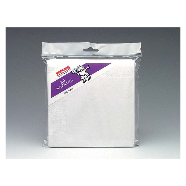 Caroline white 2 ply napkins pack of 20