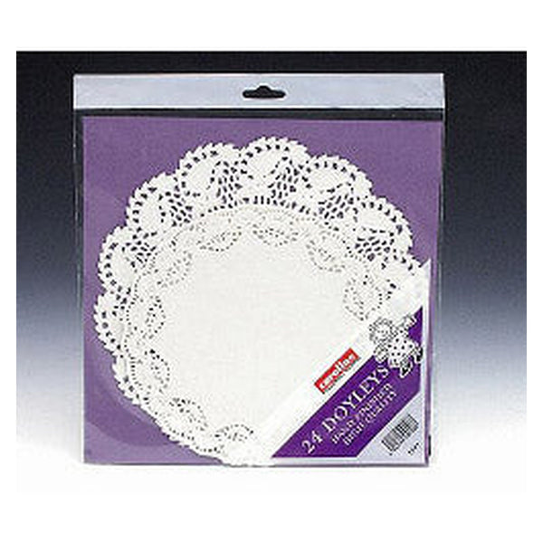 Caroline assorted white doyleys, pack of 24