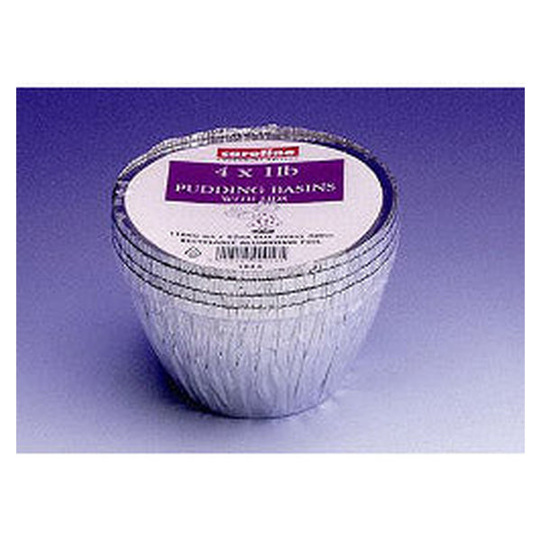 Caroline foil pudding basins with lids 1lb pack of 4