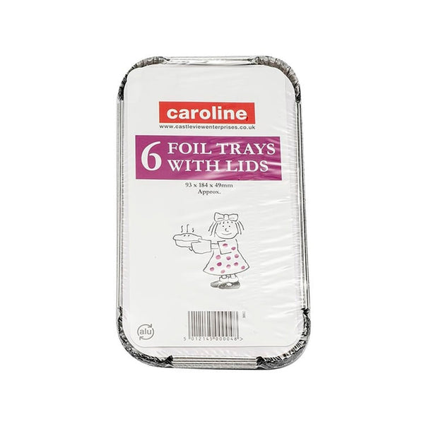 Pack of 6 Caroline 23oz foil trays with lids