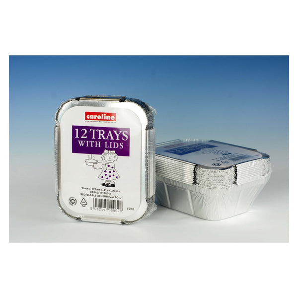 Caroline mini foil trays with lids pack of 12