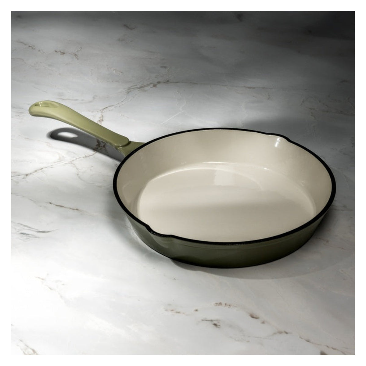 Cast Iron Sage Green Round Fry Pan - 23cm, view 4