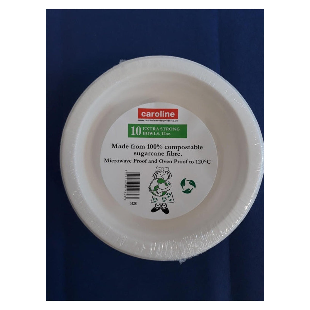Pack of 10 Castleview compostable sugarcane fibre bowls 12oz