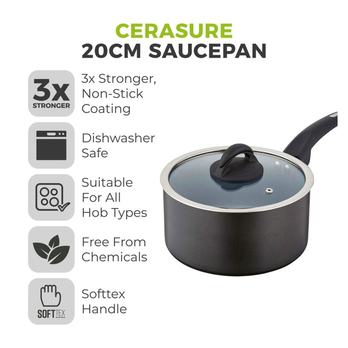 Cerasure Saucepan - 20cm, view 8