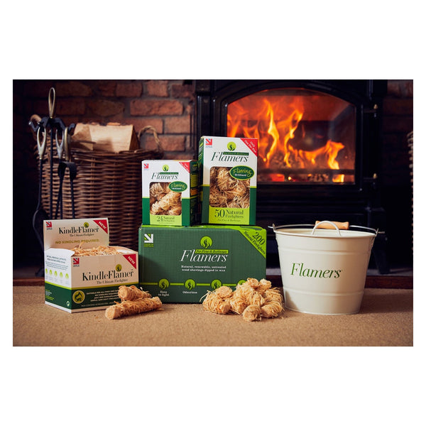 Pack of 24 Flamers natural wood wool firelighters