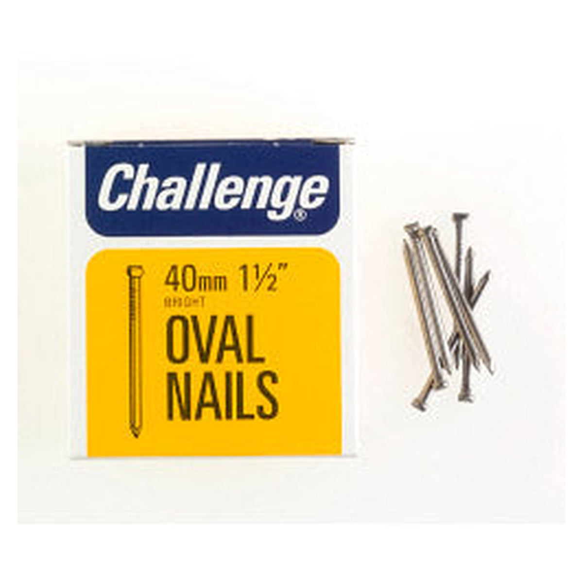Challenge 40mm bright oval wire nails 225g box