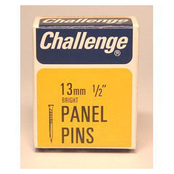 Challenge 13mm bright steel panel pins, 30g box