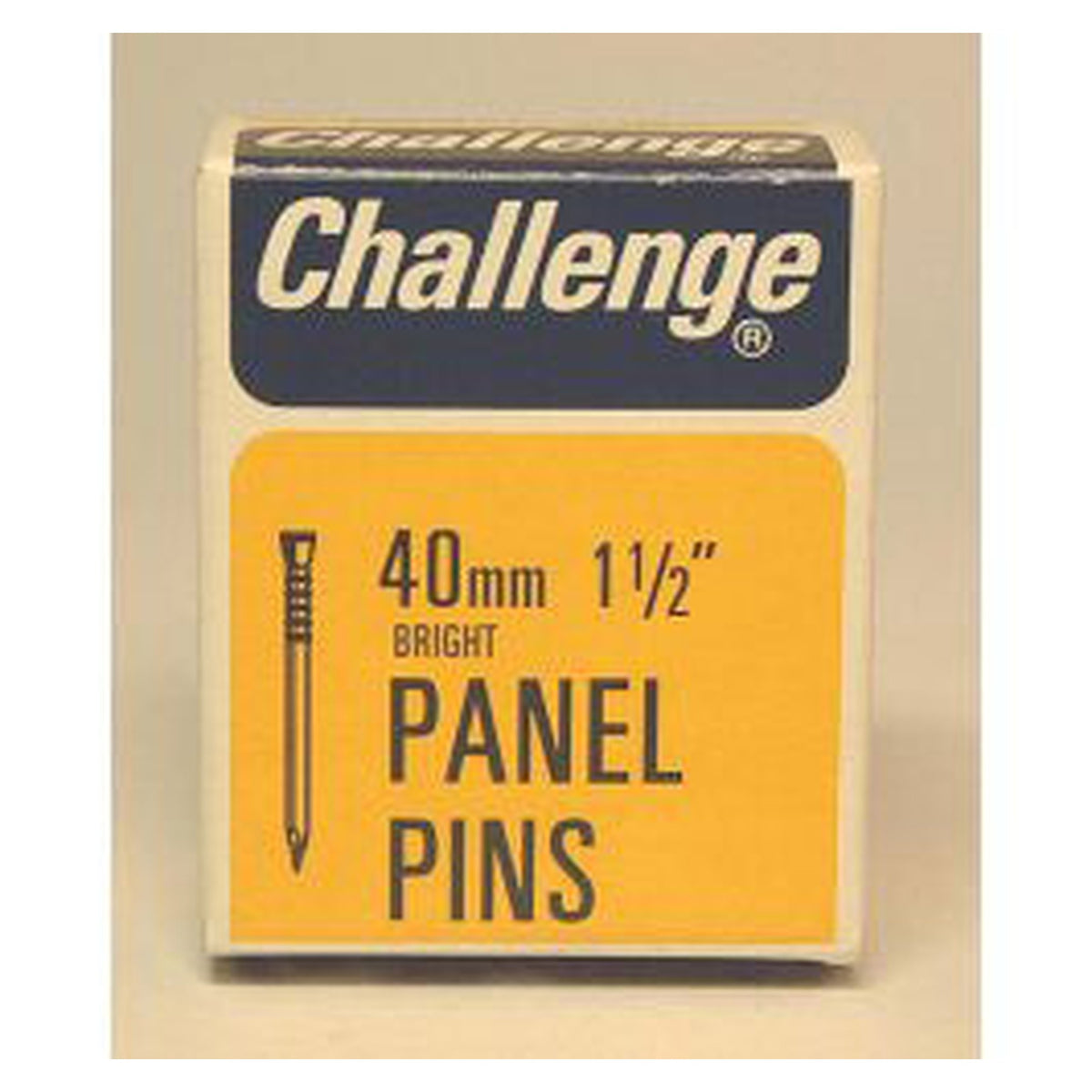 Challenge 40mm bright steel panel pins, 40g box