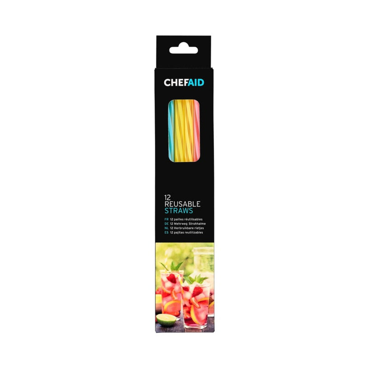 Chef Aid pack of twelve reusable straws