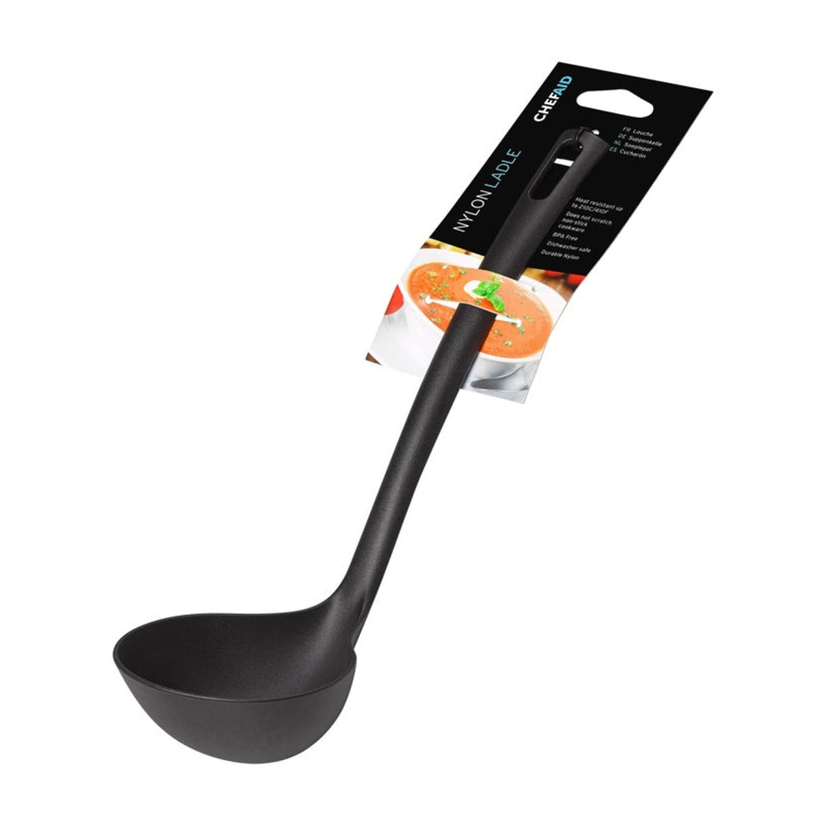 Chef Aid black nylon ladle, view 2