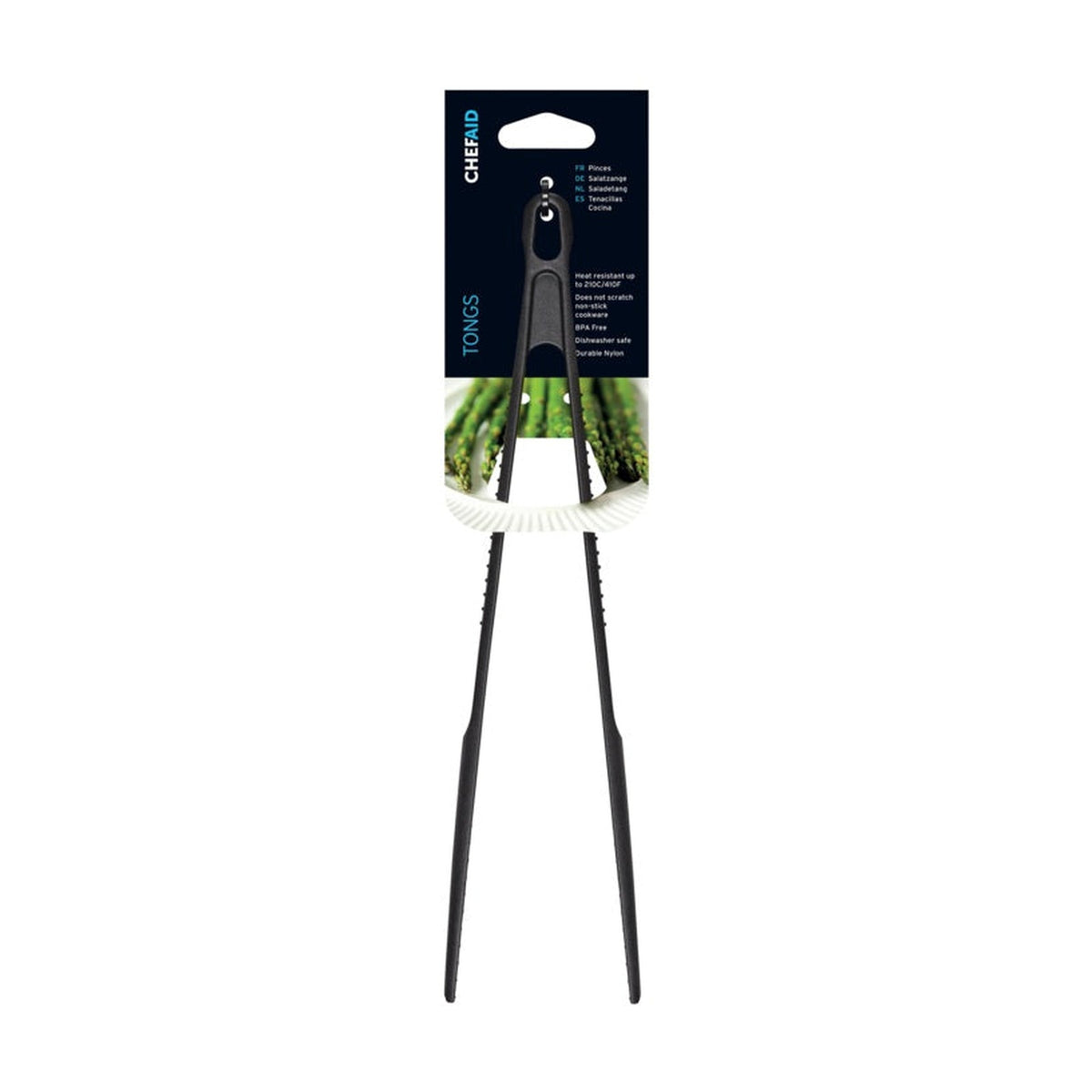 Chef Aid black nylon kitchen tongs, view 5