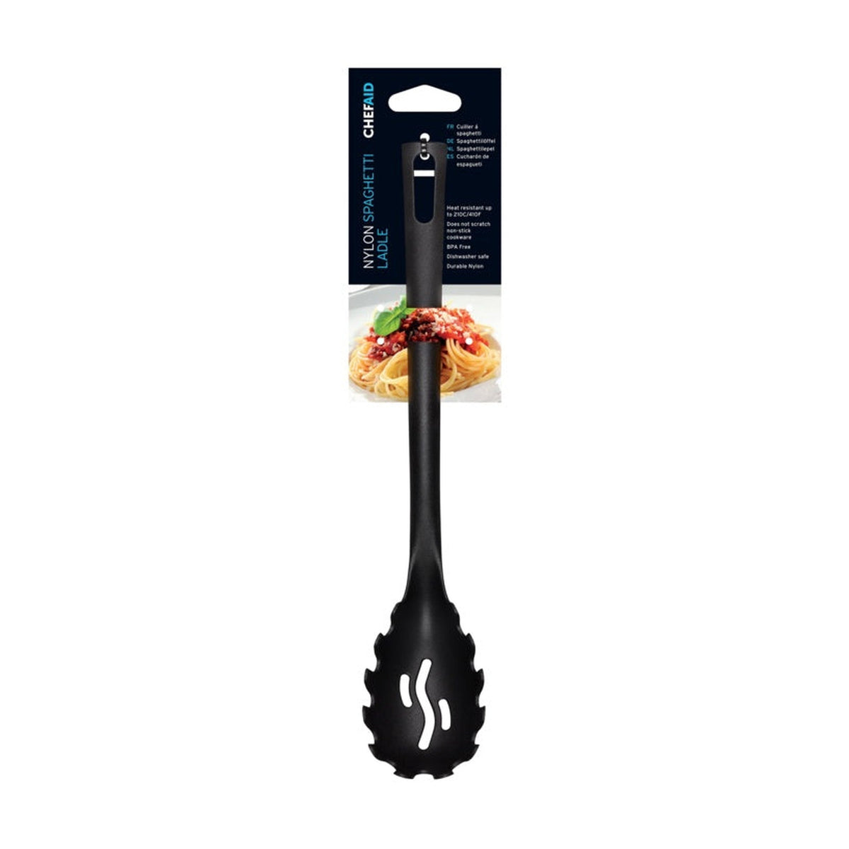 Chef Aid black nylon spaghetti ladle, view 3